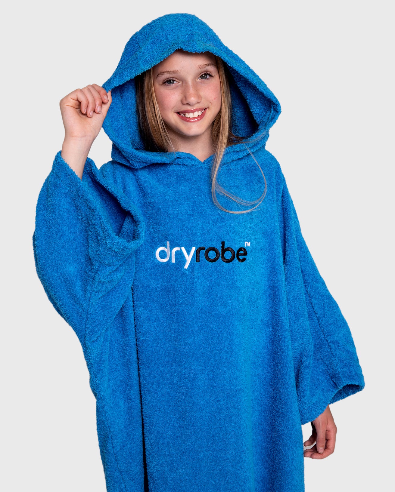 Cobalt Blue Kids Organic Towel Changing Robe - Image 5