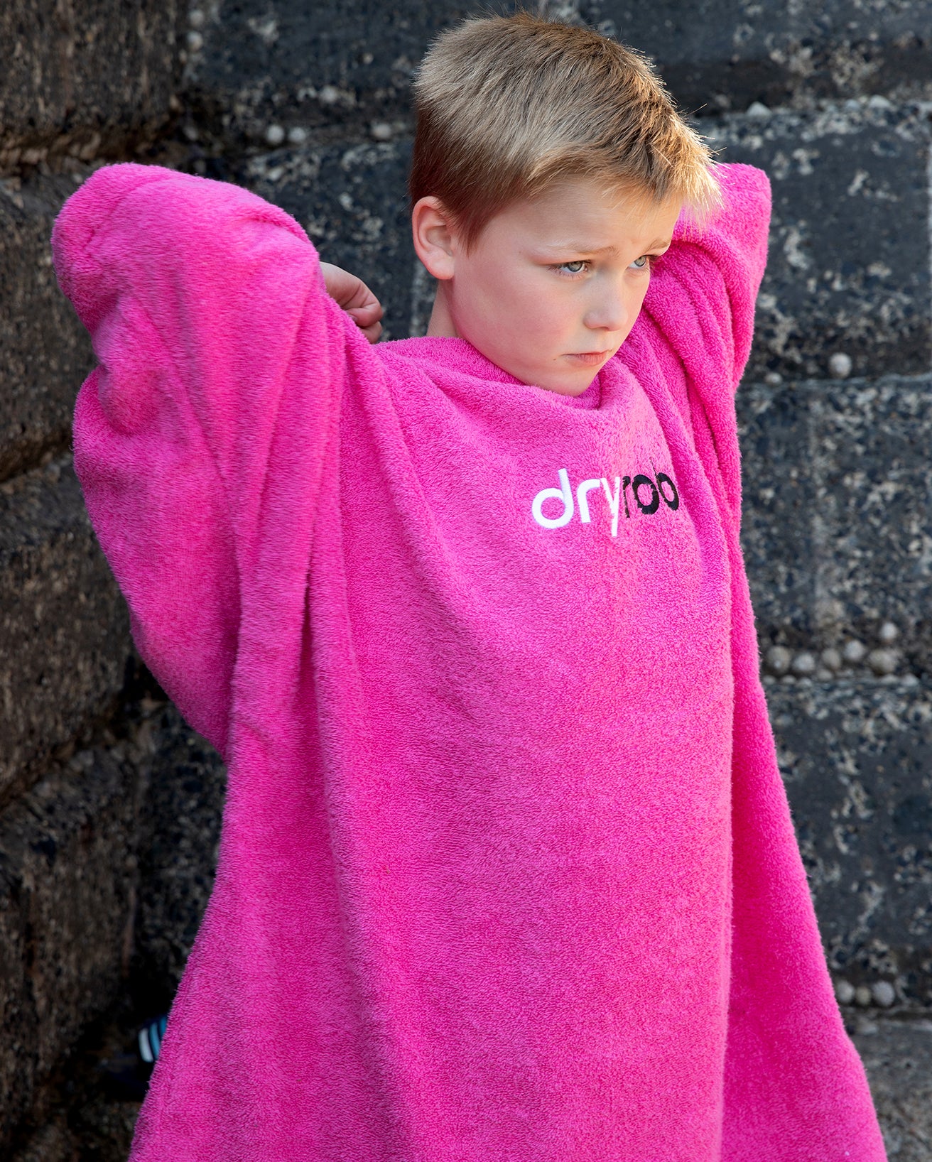 Pink Kids Organic Towel Changing Robe - Image 5