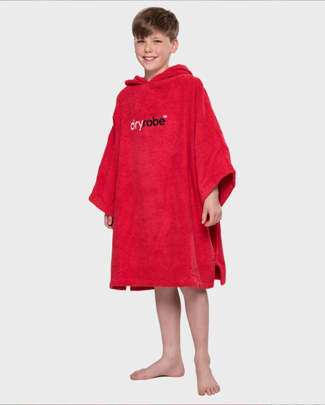 Red Kids Organic Towel Changing Robe - Image 3